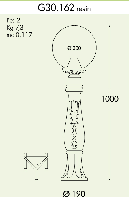 Уличный светильник шар Fumagalli LAFET G25.162
