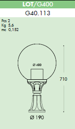 Уличный светильник шар Fumagalli LOT G40.113